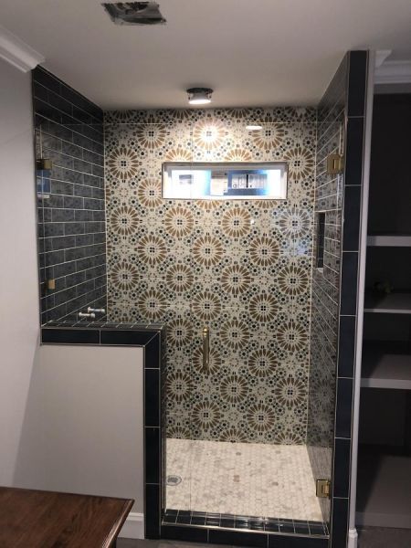 frameless glass shower enclosure by Weatherford Glass
